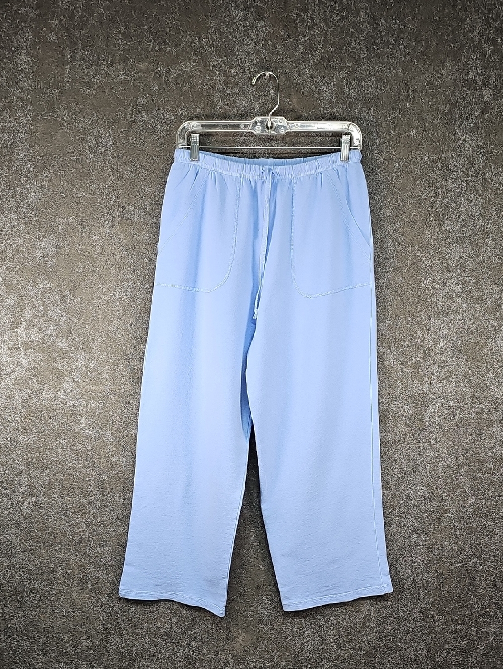 Vtg Y2K Hot Cotton Drawstring Casual Lounge Pants, Light Blue, Size Small
